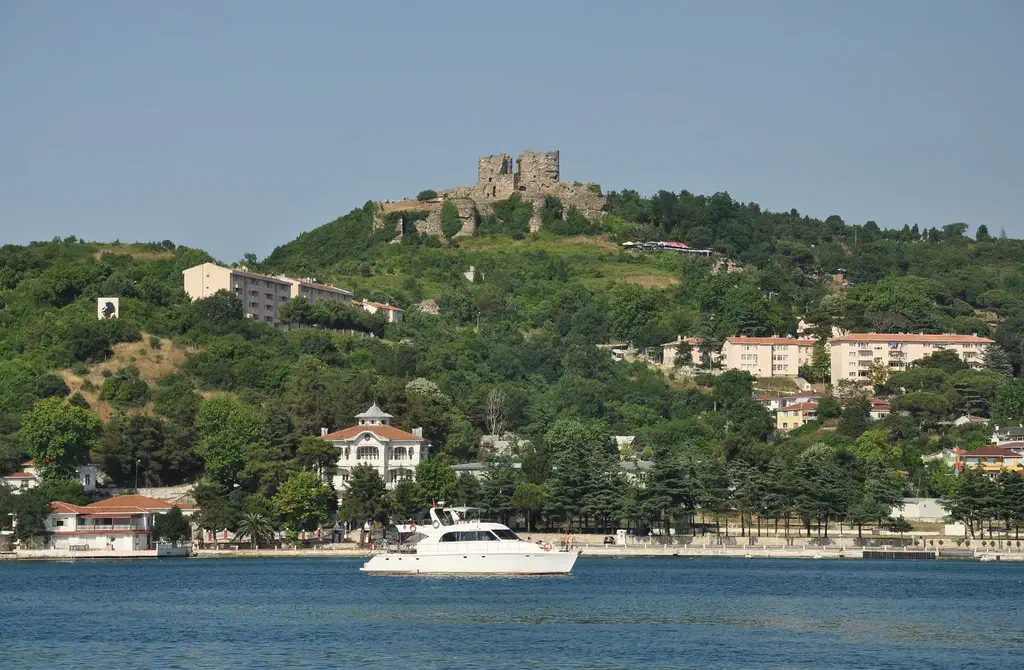 Yoros Castle ruins on the hill above Anadolu Kavagi overlooking the Bosphorus and the Black Sea