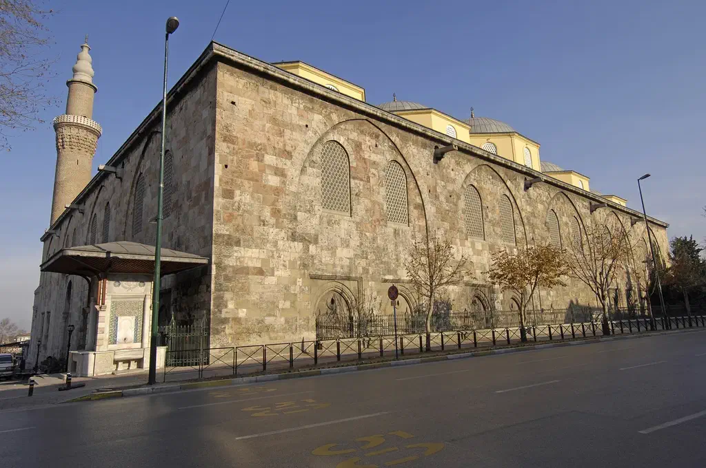 The multi-domed Ulu Cami (Grand Mosque) in central Bursa seen from the square