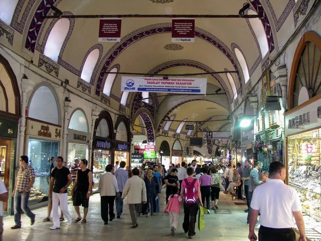 The vaulted, lamp-lit lanes of Istanbul’s Grand Bazaar