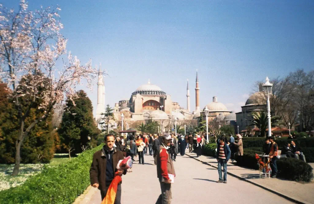 Hagia Sophia seen from Sultanahmet Square, the highlight of a layover in Istanbul